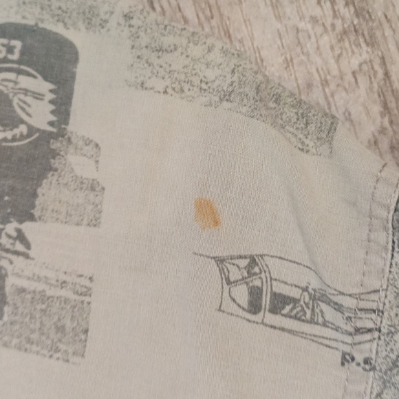 Mens Shirt Collared button up short sleeve Sz XL tan TEST PILOT Airplane print - Picture 6 of 13